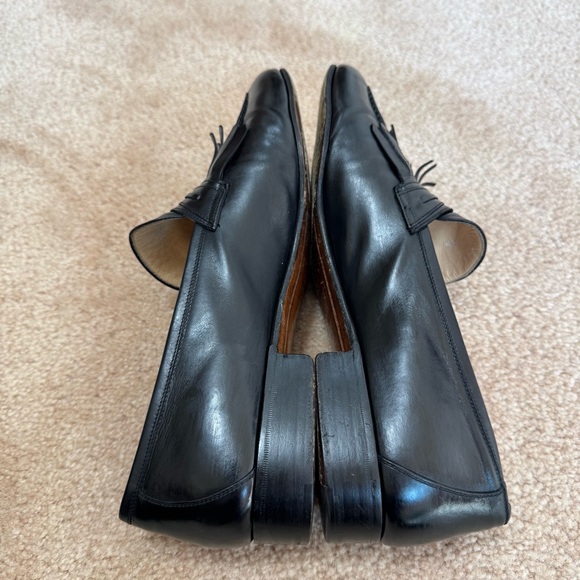 Tanino Crisci Black Tassel Loafers Leather Italy Size 7.5 D Vintage main image 10